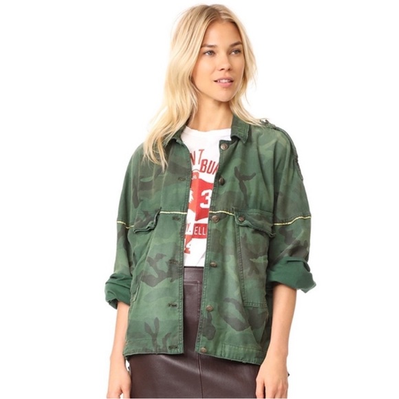 Free People Slouchy Military Camo Jacket | Size XS - Picture 6 of 12